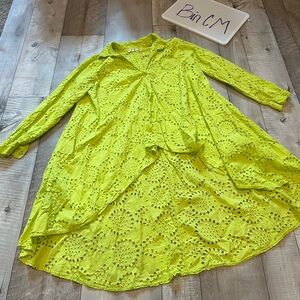 Vibrant Lime Green Eyelet Dress